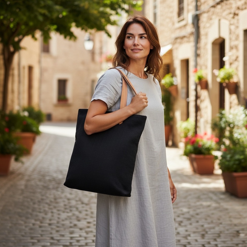 Hermès Shopper Tote in Black Braided Leather - Picture 12 of 12
